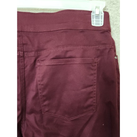 Croft & Barrow Relaxed Pull On Pants Womens 8 Burgundy Microfiber Stretch NEW - Picture 5 of 9